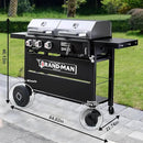 Brand-Man Propane Gas and Charcoal Grill Combo, Dual Fuel BBQ Combo Grill with Stainless Steel Dual Lids & 2 Side Shelves for Outdoor Kitchen & Backyard Barbecue Cooking by GreenHaven Gardens