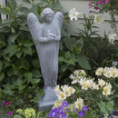EMSCO Group Morning Angel Statue – Natural Granite Appearance – Made of Resin – Lightweight – 29” Height by GreenHaven Gardens