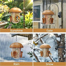 LONA Bird Feeders for Outdoors Hanging – 3 Separate Compartments, 3 Feeding Ports, Weatherproof Dome & 3 Ways to Hang, Large Capacity for Cardinals/Finches (Brown by CozyNest Decor