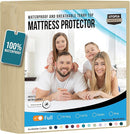 Utopia Bedding Waterproof Mattress Protector Full Size, Premium Terry Mattress Cover 200 GSM, Breathable, Fitted Style with Stretchable Pockets (Beige) by TinyTreasures Baby Boutique