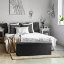 Sorbus Storage Ottoman Bench – for Living Room, Hallway, End of Bed, Bedroom Bench 43 in Large Folding Chest Seat Trunk w/Cover – Blankets, Coffee Table, Foot Rest– Tufted Velvet Linen Fabric (Black) by CozyNest Decor
