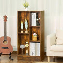 LEYAOYAO 5 Cube Mid-Century Modern Brown Wood Bookcase, 3 Tier Storage Organizer Shelf, Rustic Display Cabinet for Bedroom, Living Room, Office by CozyNest Decor