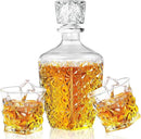Whiskey Decanter Set,Liquor Decanter Set with 2 Glasses,Decanter set for Men,Decanter for Tequila,Bourbon,Rye,Gifts for Men,Dad,Home Bar Decor - 28oz by CozyNest Decor