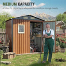 Outdoor Storage Shed 6x4 Ft, Lockable Metal Garden Shed with Window, Tool Shed Tiny House Vertical Outside Storage Building for Backyard, Lawn, Patio, Bike by GreenHaven Gardens