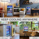 2.5 Cu.Ft Beverage Fridge, Mini Fridge With Glass Door, Beverage Cooler Refrigerator, Wine Drink Beer Cooler, Adjustable Shelves & Digital Temperature Display, 22 Bottle 95 Can by CozyNest Decor