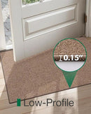LUMI Indoor Door Mat 17"x30", Ultra Thin Low Profile Non-Slip Doormat for Home Entrance, Absorbent & Stain-Resistant Welcome Mats, Washable Entryway Mat for Front Door, Patio, Porch, Camel by CozyNest Decor