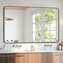 Bathroom Mirror 60" x 36", Large Rectangle Wall Mirror, Black Metal Frame Wall Mounted Mirrors for Bathroom, Vanity, Bedroom, Entryway Decor(Horizontal/Vertical)