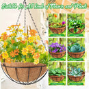 LemonRoad 3 Pack 12 Inch Hanging Baskets for Plants Outdoor Indoor, Metal Hanging Planters with Coconut Fiber Liner Chains and Ceiling Hooks Garden Tools Set for Garden House Patio Decor by GreenHaven Gardens