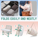 Tiny Marvels Portable 3-in-1 Baby Booster Seat, Cozy Floor Seat, Feeding Seat with Tray, Compact Foldable Toddler Booster with Child Safety Belt Carry Bag, Perfect for Travel (Cream Confetti) by TinyTreasures Baby Boutique