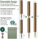 Moss Pole 47.5 Inch - Monstera Plant Support, 4 Packs 16 Inch Plant Stakes for Indoor Plants Coco Coir Moss Pole Sticks for Climbing Potted Live Plants, Pothos, Philodendron, with Garden Ties by GreenHaven Gardens