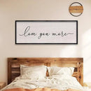 LuZhiQiang Love You More Sign Wall Decor 40"x15" for Master Bedroom Above Over Bed Large Simple Wood Framed Hanging Wall Art (Black) by CozyNest Decor