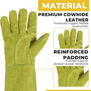 HANDLANDY Animal Handling Gloves, Bite Proof Cat Gloves, Ideal for Rose Pruning, Gardening, Falconry, Pet Grooming (Ginger yellow, 16 Inches) by GreenHaven Gardens