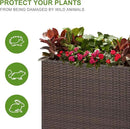 LEWIS&WAYNE Tall Planters for Outdoor Plants Handmade Wicker Large Rectangular Block Planter Box with Removable Liners Modern Planter for Indoor Outdoor Patio Deck - Brown by CozyNest Decor