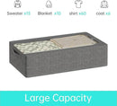 3PCS Under Bed Storage Bins with Metal Frame, Linen Fabric Frame Storage Box Clothes Organizer Bins, Underbed Container with Clear Window (Dark Grey, 23.6 x 13 x 6IN) by CozyNest Decor