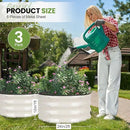 G GOOD GAIN Round Raised Garden Bed - 3Pcs 2x2x1ft Galvanized Steel Planter Boxes Outdoor with Rubber Edge Trim | Metal Raised Beds for Gardening Vegetables Flowers Fruits Herbs (White) by GreenHaven Gardens