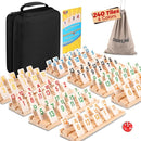 Deluxe Rummy Cube Game Set 6-8 Players with 8 Wooden Racks and 240 Melamine Rummy Tiles, Travel Family Board Game for Adults and Kids by TinyTreasures Baby Boutique