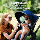 AMACOOL Battery Operated Stroller Fan Flexible Tripod Clip On Fan with 3 Speeds and Rotatable Handheld Personal Fans for Car Seat Crib Bike Treadmill (Green) by TinyTreasures Baby Boutique