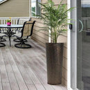 Worth Garden 2-Pack 28" H. Metal Planters with 2X Inside Pots - Hand-Hammered Texture Tall Narrow Cone Plant Pots - Large Handcrafted Bronze Flower Pot for Indoor Outdoor, Deck, Patio, Front Porch by CozyNest Decor