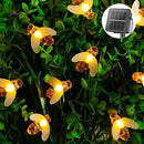 Solar Bee String Lights Outdoor 31FT 50 LED Honeybee Fairy Lights with 8 Lighting Modes, Waterproof Solar Bumble Bee for Patio Yard Garden Grass Wedding Christmas Party Decor, Warm White by GreenHaven Gardens