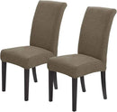 Joccun Chair Covers for Dining Room Set of 2, Dining Chair Slipcovers Stretch Dining Room Chair Covers Seat Protector,Washable Parsons Chair Cover for Home,Hotel,Banquet(Fossil,2 Pack) by CozyNest Decor