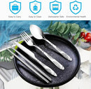 20PCS Premium Travel Utensils With Case, Stainless Steel Reusable Portable Utensils Set With Case, Lengnoyp Travel Silverware Set With Case for Lunch Box Camping, Silver by CozyNest Decor