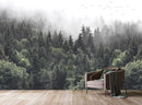 WFBHUA-Foggy Forest Woodland Wallpaper Green Nature Landscapes Wall Murals for Bedroom Living Room(Not Peel and Stick) by CozyNest Decor
