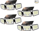 UME Solar Outdoor Lights 3000 Lumen 7000K, 152 LED Super Bright Motion Sensor Outdoor Lights with 2 Sensors, IP65 Waterproof 270 Wide Angle Solar Flood Lights with 3 Modes for Garden - 4 Pack by GreenHaven Gardens