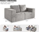 Modular Sectional Sofa 2 Seater Loveseat Modular Couch with Deep Seat Memory Foam Cloud Chair with Pillows Oversized Sectional Sofa for Living Room Bedroom (Plush Grey, Loveseat) by CozyNest Decor