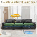 URRED Modular Sectional Sofa Comfy Cloud Couch, Modern Velvet Sofa Sleeper Deep Seat Couches with Ottoman/Pillows for Living Room (Dark Gray, 117'') by CozyNest Decor