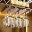 4 Pcs Wine Glass Holder Under Cabinet,Plastic Stemware Rack Punch-free Hanger Under Counter for Bar,Kitchen and Restaurant(Brown) by CozyNest Decor