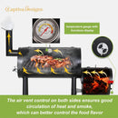 Captiva Designs Charcoal Grill with Offset Smoker, All Metal Steel Made Outdoor Smoker, 512 sq.in Cooking Area, Best Combo for Outdoor Garden Patio and Backyard Cooking by GreenHaven Gardens