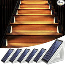 Solar Step Lights Outdoor Waterproof IP67, 6 Pack Solar Powered Stair Light with 3 LEDs, Triangle Solar Deck Light for Outside Garden Patio Yard Front Door, Warm White by GreenHaven Gardens