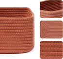 Small Storage Baskets for Organizing | Closet Organizer Bins | Shelf Toy Basket | Woven Rope Baskets | Cube Decorative Box | Shallow Basket | 11.5x7.5x4.7” | 4 Packs Oxide Red by GreenHaven Gardens