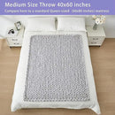 Bigacogo Chunky Knit Throw Blanket for Couch, 40x60 inches, 100% Hand Knitted with Thick Jumbo Chenille Yarn, Cozy Soft Large Rope Knot Cable Crochet Blankets for Sofa Bed Living Room, Light Grey by CozyNest Decor