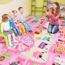 Kids Rugs for Playroom Bedroom Classroom Nursery, Non-Slip and Washable Rugs for Children Toddlers Girls, Educational and Fun Rug Carpets with ABC Alphabet Animals Shapes, 6x9, Pink by CozyNest Decor