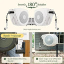 Vego Garden Hose Reel Retractable Hi-Flow x 100ft Wall Mounted Hose Reel Automatic Rewind, Any Length Lock with 9 Patterns Sprayer Nozzle, Quick Connector and Adjustable shot Nozzle-Tidepool Blue by GreenHaven Gardens
