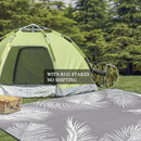 Pauwer Waterproof Outdoor Rug 9x12, Reversible Plastic Straw Patio Camping Rug, Indoor Outdoor RV Mat Carpet for Deck, Camper, Porch, Balcony, Backyard, Picnic, Leaf Grey by GreenHaven Gardens