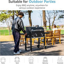 GREEN PARTY Barrel Charcoal Grill with Side Tables, 794 Square Inches Cooking Space, Large Charcoal BBQ Grill with 2 Height-Adjustable Charcoal Pans for Outdoor Backyard Patio Picnic Parties Camping by GreenHaven Gardens