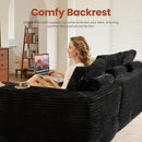 ovios 105” Modular Sectional Sofa with Thicken Seat Cushion, Cloud Couch with Deep Seat, Modern L-Shape Sofas Couches with Chaise,Upholstered Couches for Living Room Bedroom,Black by CozyNest Decor