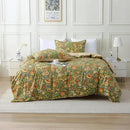 ABREEZE Paisley Bedding Sets 3Pcs Brushed Cotton Duvet Cover Set King Size Rustic Damask Green Floral Comforter Cover with Zipper Closure Boho Bedding Collections by CozyNest Decor