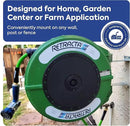 Macnaught Retractable Garden Hose Reel, 60 Ft Water Hose Reel Heavy Duty Retractable Hose with Metal 180° Swivel Rotation Bracket for Wall Mount - Green by GreenHaven Gardens