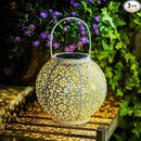 Outdoor Solar Big Lantern Waterproof Hanging Garden Decorative Metal Lights LED Table Lamp,Yard Patio Decor, Christmas Gifts for Mom (White,1Pack) by GreenHaven Gardens