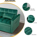 3 in 1 Sleeper Sofa Bed, Futon Sofa Bed for Living Room with Side Pocket, Green Sleepers Sofas Couch with Pullout Beds, Convertible Love Seat Sleepers Couch for Living Room, Bedroom by CozyNest Decor