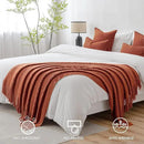 MIULEE Fall Rust Knitted Throw Blanket for Couch Boho Terracotta Textured Cozy Woven Blanket with Tassels for Sofa Chair Bed Living Room Acrylic Wave Pattern 60"x80" by CozyNest Decor