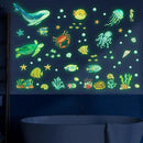Ocean Fish Wall Decals Glow in The Dark, Removable Sea Turtle Wall Stickers, Luminous Wall Decor for Nursery Playroom Bedroom, Birthday Christmas Gift Decoration by CozyNest Decor