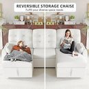 Ucloveria Sleeper Sofa Bed, 86" Convertible Sectional Sofa Couches for Living Room, 4 in 1 Pull Out Couch Bed with Reversible Storage Chaise | USB Ports | Side Pockets | Removable Backrest by CozyNest Decor