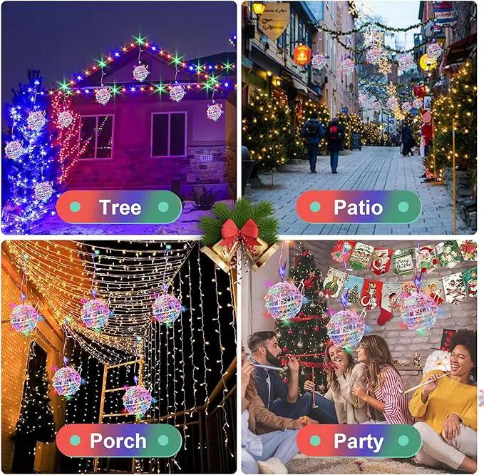 Christmas String Lights Outdoors,4 Pack 7.87" Sphere Lights,Ball Tree Garden Globe Lights for Home, Party, Christmas, Porch Patio,Wedding, Garden,Tree Decoration with Plug, photo 6 of 8