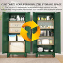 75.2" Tall Kitchen Food Pantry, Pantry Cabinet with 2 Door and 5 Adjustable Shelves, Green Laundry Room Cabinets, Freestanding Pantry for Kitchen, Study Room, Dining Room and Entryway by CozyNest Decor