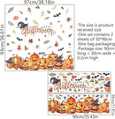 clothmile 38.18 x 36.15 Inch Halloween Wall Decals Halloween Pumpkins Bat Leaves Wall Stickers Removable Halloween Peel and Stick Sticker for Halloween Party Supplies Home Window Decor by CozyNest Decor