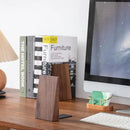Muso Wood Thickened Wooden Bookends for Heavy Books, Creative Decorative Non-Skid Handmade Walnut Wood Ends for Shelves by CozyNest Decor